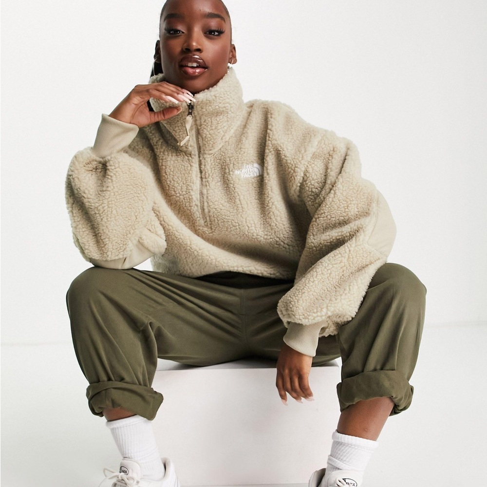 The North Face Platte Sherpa 1/4 zip cropped fleece